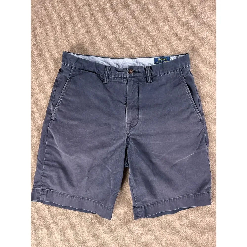 Polo Ralph Lauren Shorts Mens 31 Navy Blue Stretch Classic Fit Chino